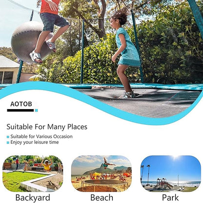 AOTOB 8FT 10FT 12FT 14 FT 15FT Trampoline with Safety Enclosure Net，Outdoor Trampoline with