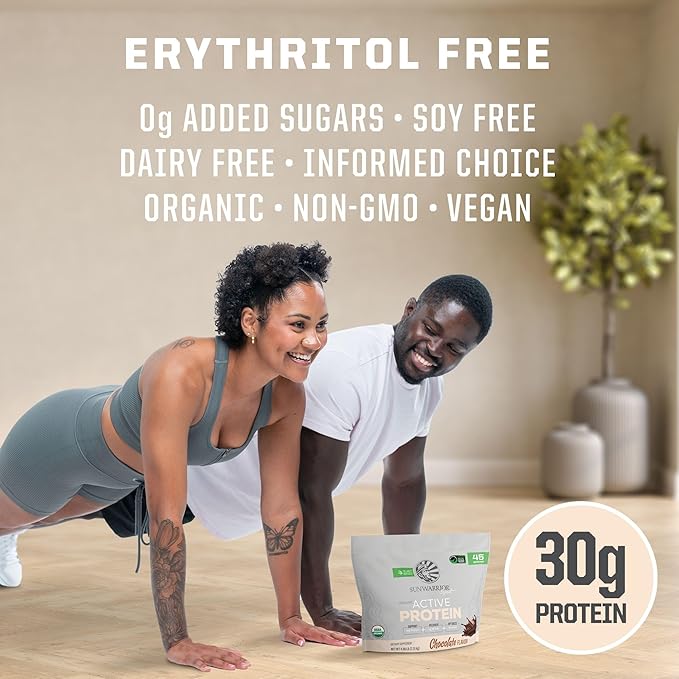 Sunwarrior Organic Plant Based Protein Powder | Vegan Organic Protein Powder with BCAA Amino Acids