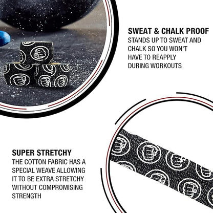 WOD Nation Flexible Hook-Grip Athletic Tape – Easy-Tear, Sweat-Proof Thumb & Finger Strips for