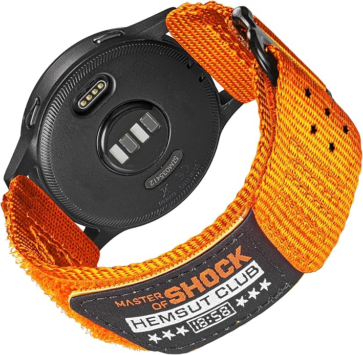20mm Nylon Band Compatible with Garmin Vivoactive6/5/3,Forerunner 165/55/645/245 Music, 20mm Soft