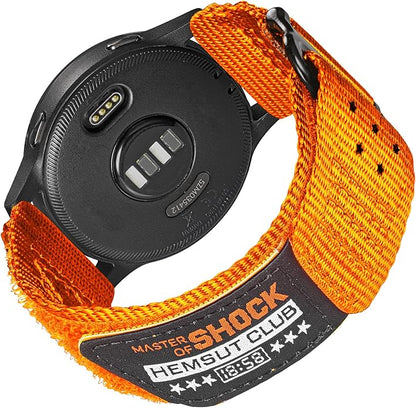 20mm Nylon Band Compatible with Garmin Vivoactive6/5/3,Forerunner 165/55/645/245 Music, 20mm Soft