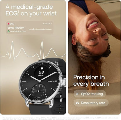 Withings ScanWatch 2 - Hybrid Smart Watch, Heart Rate Monitoring, Fitness Tracker, Cycle Tracker