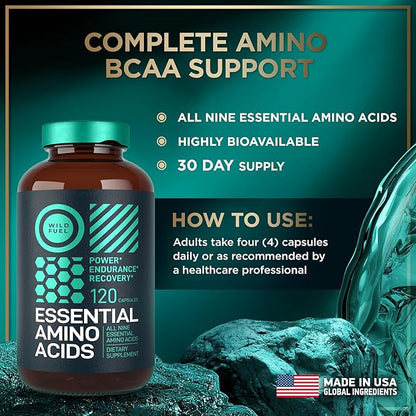 Essential Amino Acids Supplement ??3,000mg Leucine, Lysine, Isoleucine, Tryptophan Complete Complex