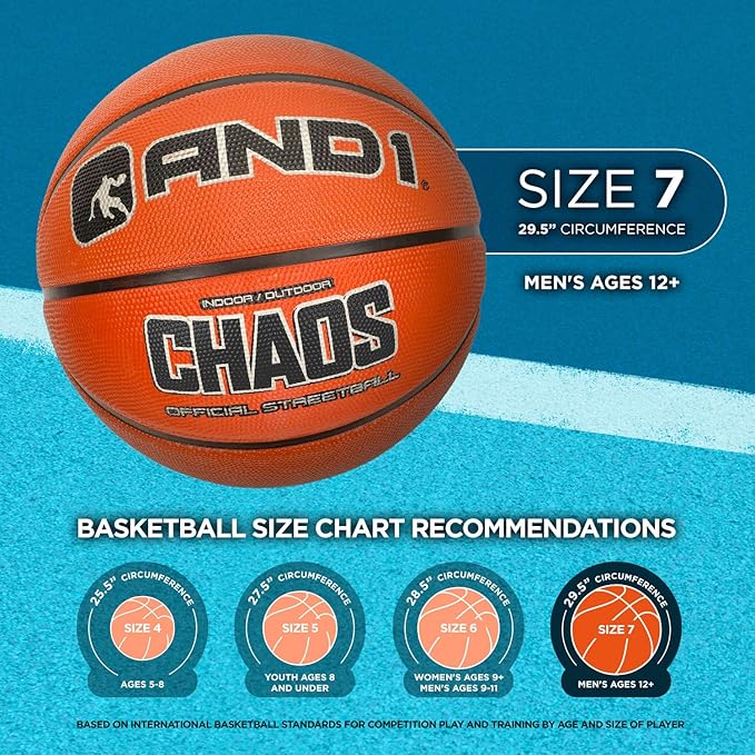 AND1 Enigma Basketball - Streetball for Indoor and Outdoor Use, Deep Channel Construction and