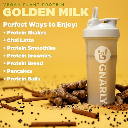 Gnarly Nutrition Golden Milk Vegan Protein Powder ??Plant-Based Powder for Shakes ??Dairy-Free