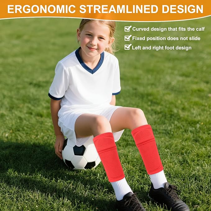 Shin Guards Soccer Kids 2025 Version High-Density Foam Soccer Shin Guard with Sleeves Shin