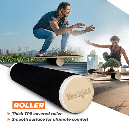 Yes4All Balance Board Sports Trainer, Surf Trainer Board With Adjustable Stoppers, Improve Core