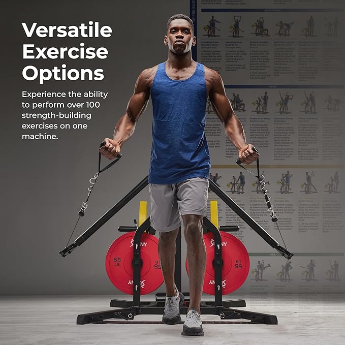 Sunny Health & Fitness Multifunctional Strength Training Home Gym ??Complete Workout Equipment with