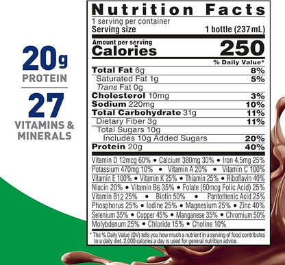 BOOST High Protein with Fiber Ready to Drink Complete Nutritional Drink, Rich Chocolate, 8 fl oz