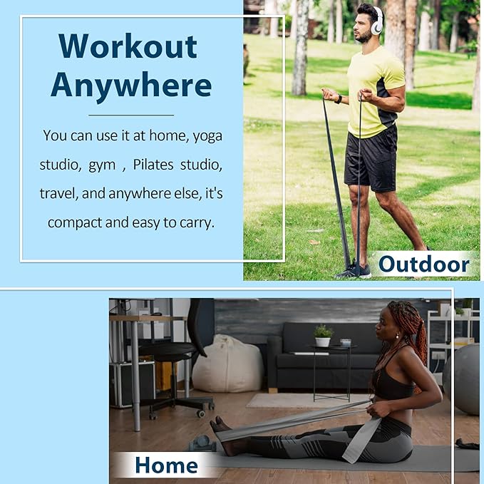Resistance Bands for Working Out, Physical Therapy Bands, Latex Free Elastic and Exercise Bands Set