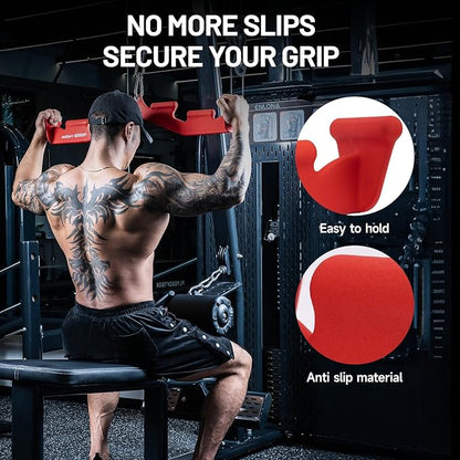 LAT Pull Down Bar with 6 Ergonomic Handles, Neutral Grip LAT Pulldown Attachments for Whole Back
