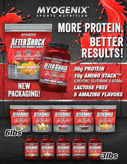 Myogenix Aftershock Post Workout ??Muscle Growth Whey Protein Powder ??Speeds Up Muscle Growth and