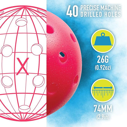 Franklin Sports X-40 Outdoor Pickleballs - Official Ball of USA Pickleball, APP Tour + US Open