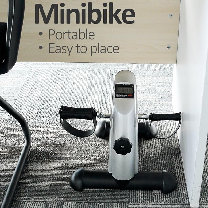 Mini Exercise Bike, himaly Under Desk Bike Pedal Exerciser Portable Foot Cycle Arm & Leg Peddler