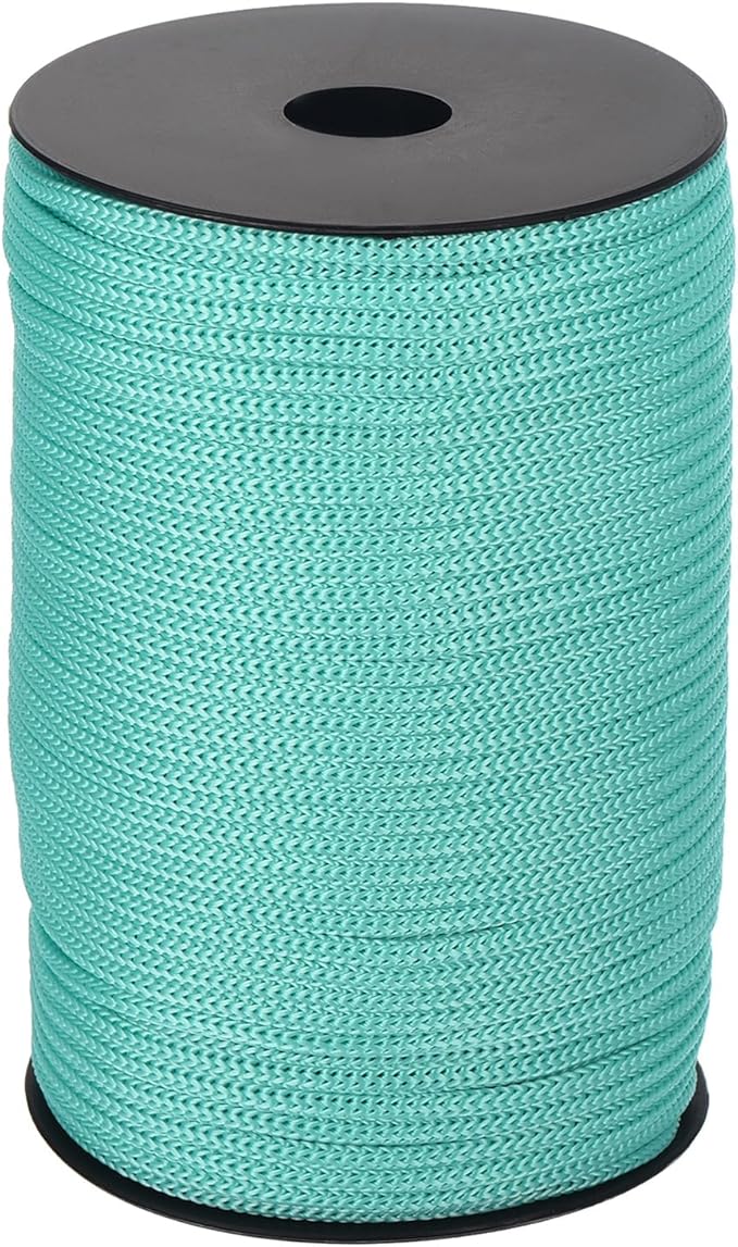 MECCANIXITY 5/32 Inch Polypropylene Rope Braided Ropes, 328ft Camping Rope Hollow Utility Cord for