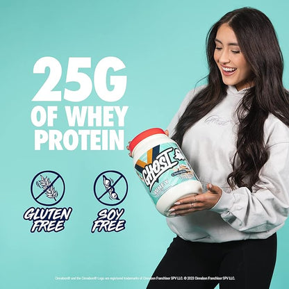 GHOST Whey Protein Powder, Cinnabon - 2LB, 25G of Protein - Cinnamon Roll Flavored Isolate