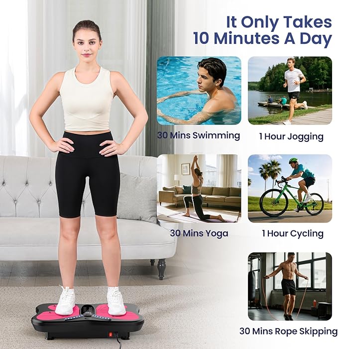 Vibration Plate Exercise Machine for Lymphatic Drainage, Vibration Machine for Full-Body Weight