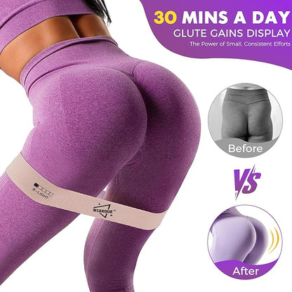 WSAKOUE Fabric Resistance Bands for Working Out – 5 Booty Bands for Women & Men, Exercise Workout