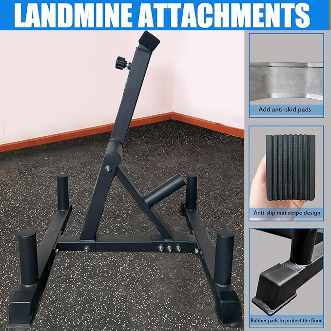 Viking Press Landmine Handle for 2-Inch Barbell, Hack Squat T-Bar Row Attachment Strength Training