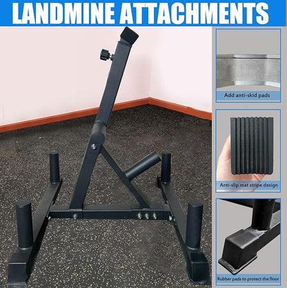 Viking Press Landmine Handle for 2-Inch Barbell, Hack Squat T-Bar Row Attachment Strength Training