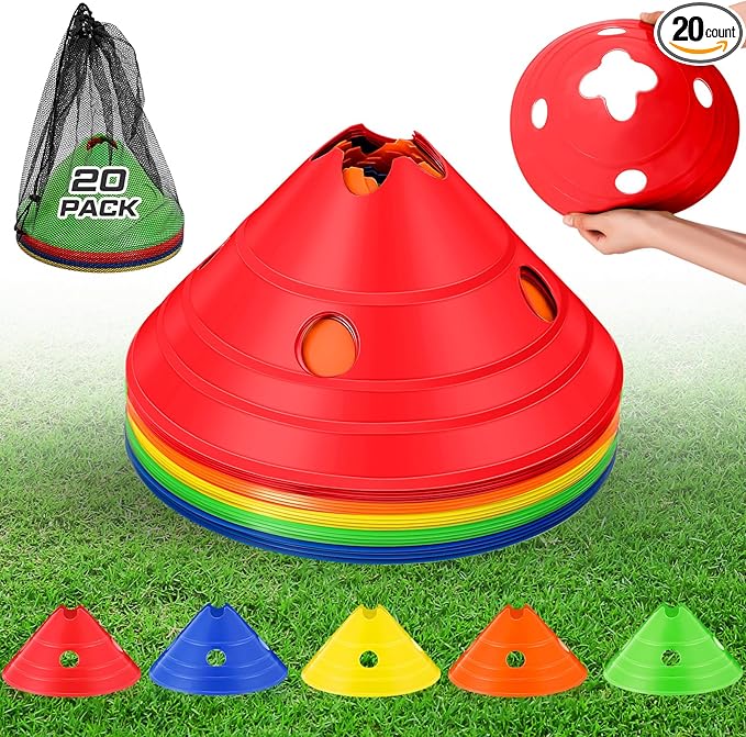 ShinyRelief Jumbo Disc Cones Jumbo Soccer Cones with Mesh Bag Giant Large Agility for Soccer