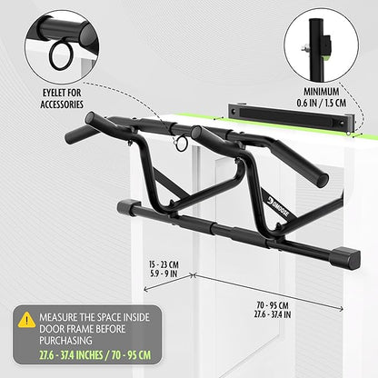 DMoose Fitness Pull Up Bar for Doorway - Upto 250 Lbs Capacity, No Screwing or Slipping, Hanging