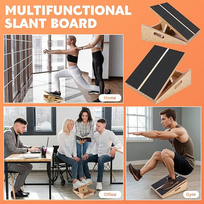 Slant Board for Calf Stretching, Adjustable Wooden Calf Stretcher Incline Board, Calf Stretch Board