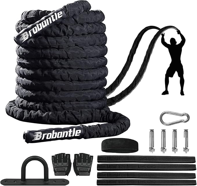 Battle Rope 1/1.26/1.5/2 Inch Diameter,Pink 30FT/40FT/50FT Exercise Workout Ropes for Home Gym