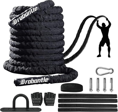Battle Rope 1/1.26/1.5/2 Inch Diameter,Pink 30FT/40FT/50FT Exercise Workout Ropes for Home Gym