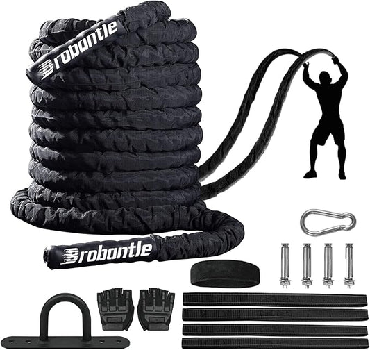 Battle Rope 1/1.26/1.5/2 Inch Diameter,Pink 30FT/40FT/50FT Exercise Workout Ropes for Home Gym