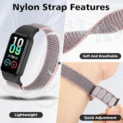 YCHDDER Solo Loop Nylon Bands Compatible with Amazfit Band 7 Straps,Soft Breathable Comfortable
