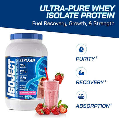 Evogen Isoject - Whey Protein Isolate | Ultra-Pure Whey Protein Powder with Ignitor Enzymes, BCAAs