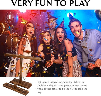 DreamToyz Ring Toss Games for Adults, Yard Games, Patio Decor, Outdoor Indoor Games, Wooden Hook