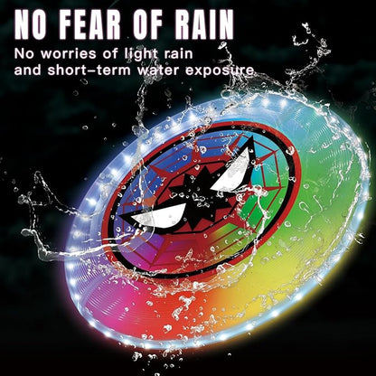 LED Flying Disc with Millions of Colors, 42 LEDs, 175g, 12 Lighting Modes, Rechargeable &