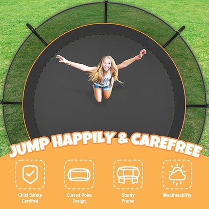 Trampoline 8FT 10FT 12FT 14FT 16FT, Outdoor Trampolines for Kids and Adults, Recreational
