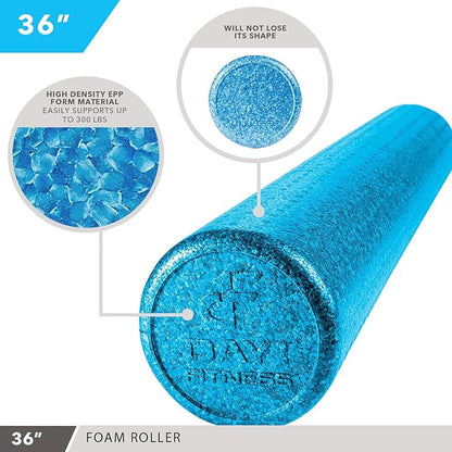 High-Density Round Foam Rollers - 4 Size and 8 Color Options - Massage Rollers for Stretching, Deep