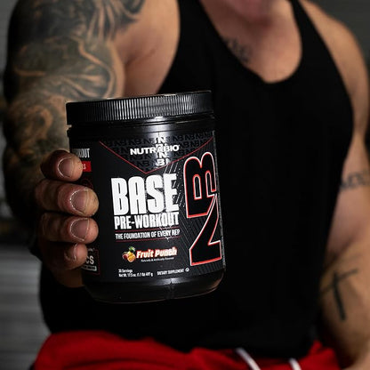 NutraBio Base Pre-Workout Powder 200mg Caffiene, Sustained Energy, Focus, Endurance, Pump, Sugar