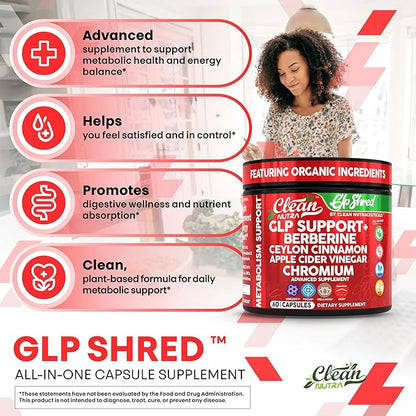 GLP1 Supplement Berberine Ceylon Cinnamon Apple Cider Vinegar Chromium Turmeric PCOS Supplements