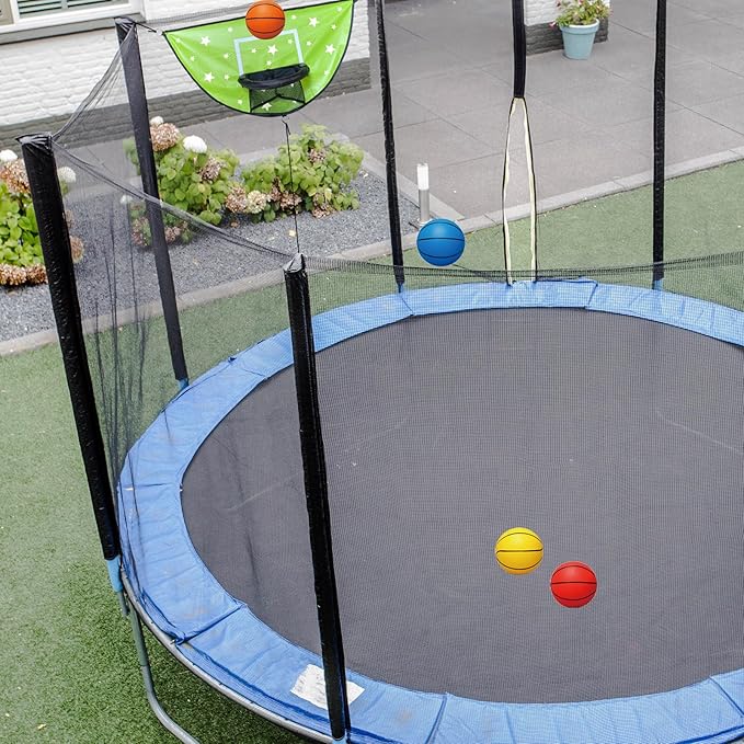 Trampoline Basketball Hoop, Attachment with Pump and Mini Ball, Universal Trampoline Accessories