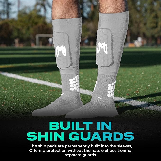 Mini Shin Guards Soccer – Built in Shin Pad Sleeves for Mens, Women, Teens - Small Shin Guards
