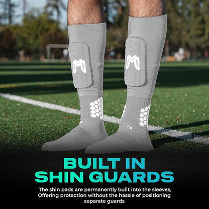 Mini Shin Guards Soccer – Built in Shin Pad Sleeves for Mens, Women, Teens - Small Shin Guards