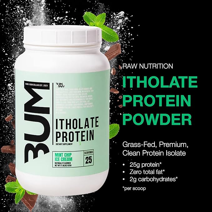 RAW Whey Isolate Protein Powder, Mint Chip Ice Cream (CBUM Itholate Protein) - 100% Grass-Fed
