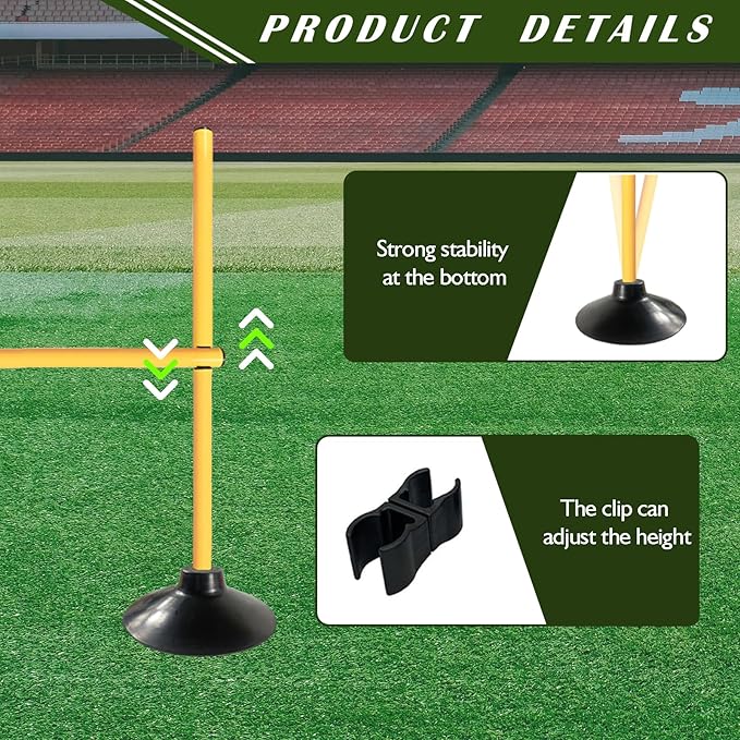 TNZMART 3.3 FT Agility Poles Adjustable Hurdles for Soccer Football Speed Training Equipment Track