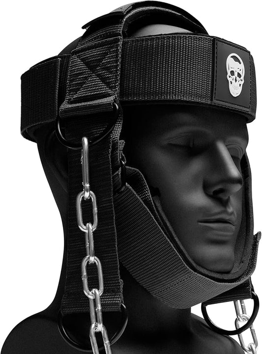 Gymreapers Neck Harness Weight Lifting - Neck Trainer Workout Equipment - Heavy Duty Stainless