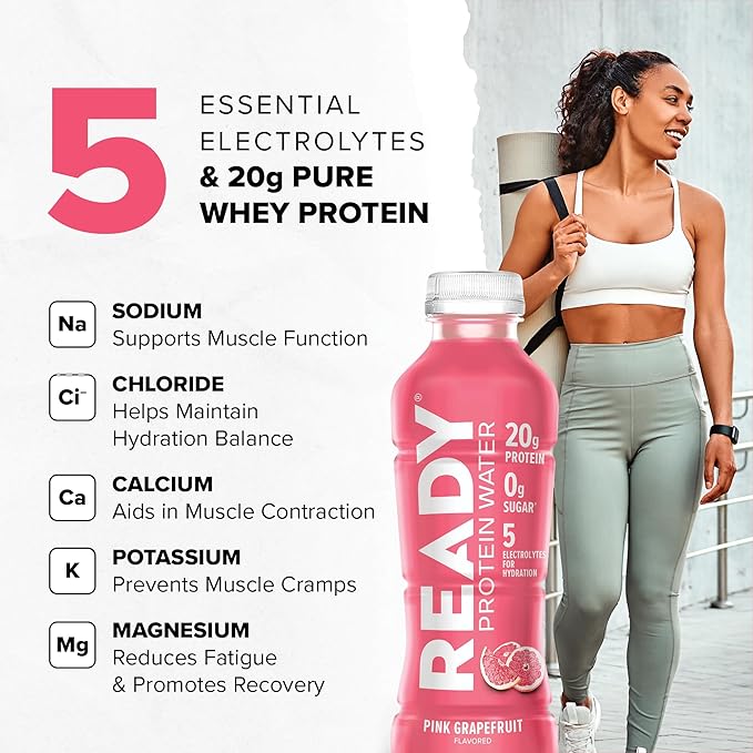 Ready® Protein Water ??20g Whey Protein Isolate, Zero Sugar, Low-Calorie Sports Drink for Hydration