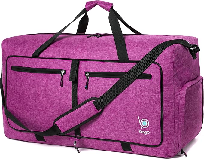 Bago Large Foldable Duffel Bags for Traveling Women & Men - 100L Packable Duffle Bag for Travel