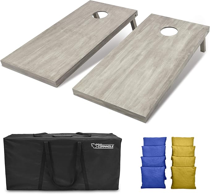 GoSports 4 ft x 2 ft Regulation Size Wooden Cornhole Boards Set - Includes Carrying Case and Bean