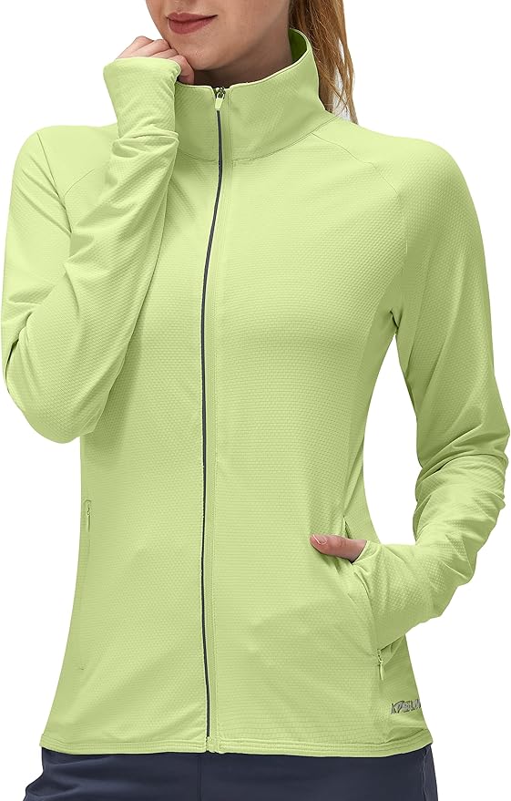 Women's UPF 50+ UV Sun Protection Clothing Long Sleeve Athletic Hiking Shirts Lightweight SPF Zip