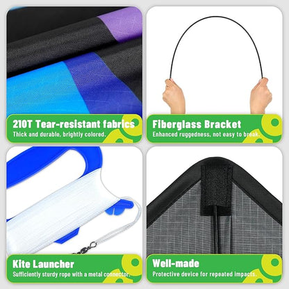 Delta Kites for Kids & Adults, Extremely Easy to Fly, Single Line Beach Kite
