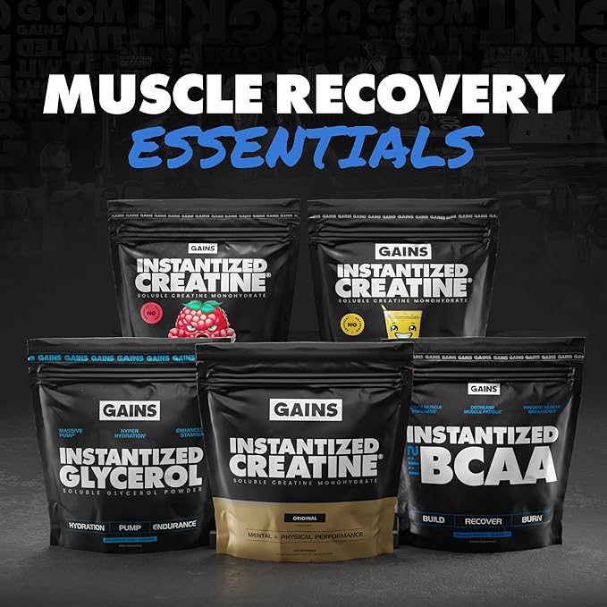 Gains in Bulk BCAA Powder, Pre Workout Plant Based Branch Chain Amino Acids, Gluten Free, Vegan